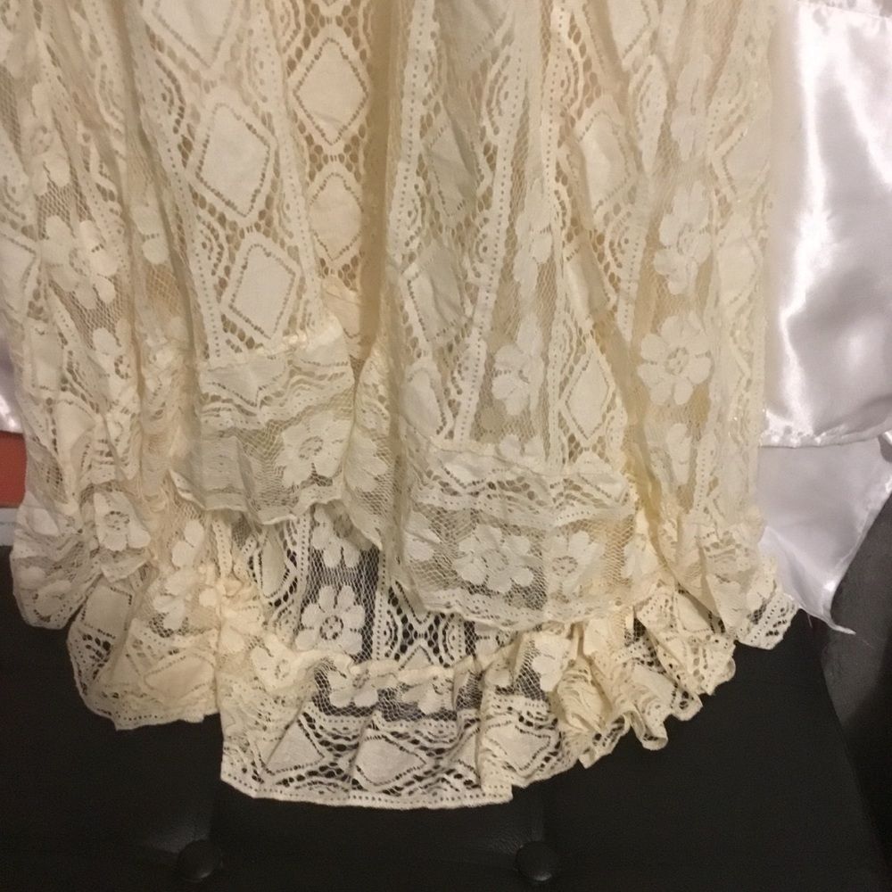 Women's Lace Hollow Out Tassel Trim V Neck Bohemian Maxi Dress XXXL - Picture 15 of 15